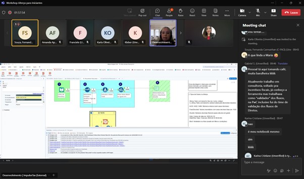 Workshop ao vivo com fluxo Alteryx e chat de participantes